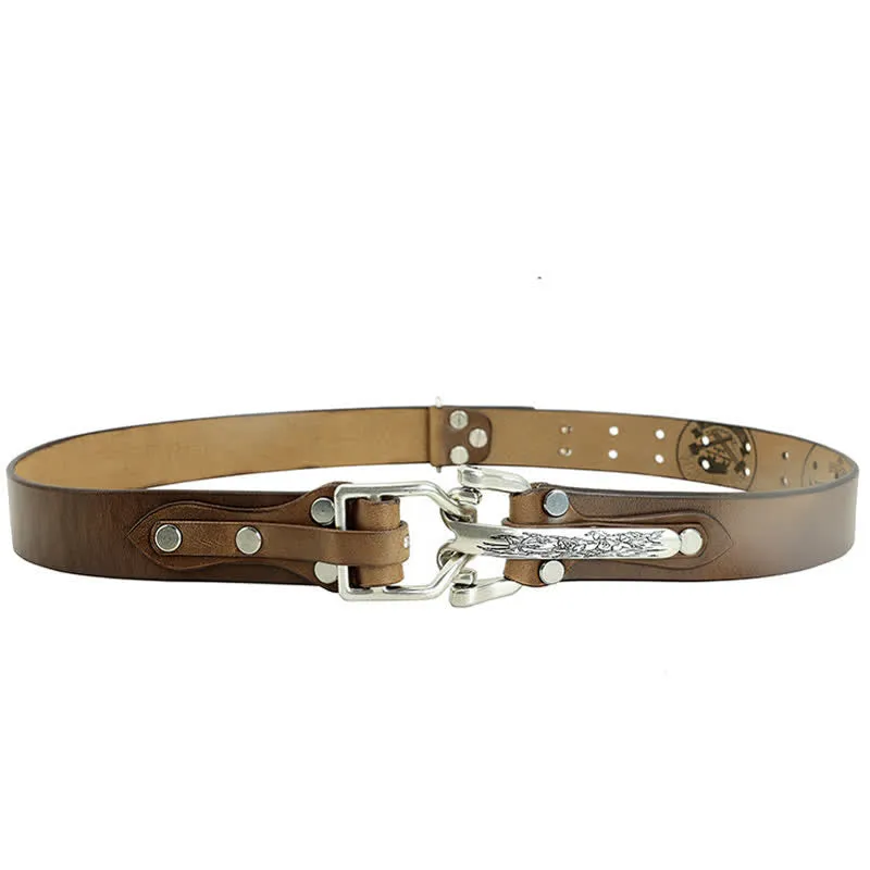 Men's Adventure Western Cavalry Leather Belt