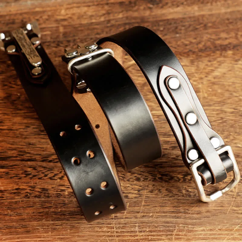 Men's Adventure Western Cavalry Leather Belt