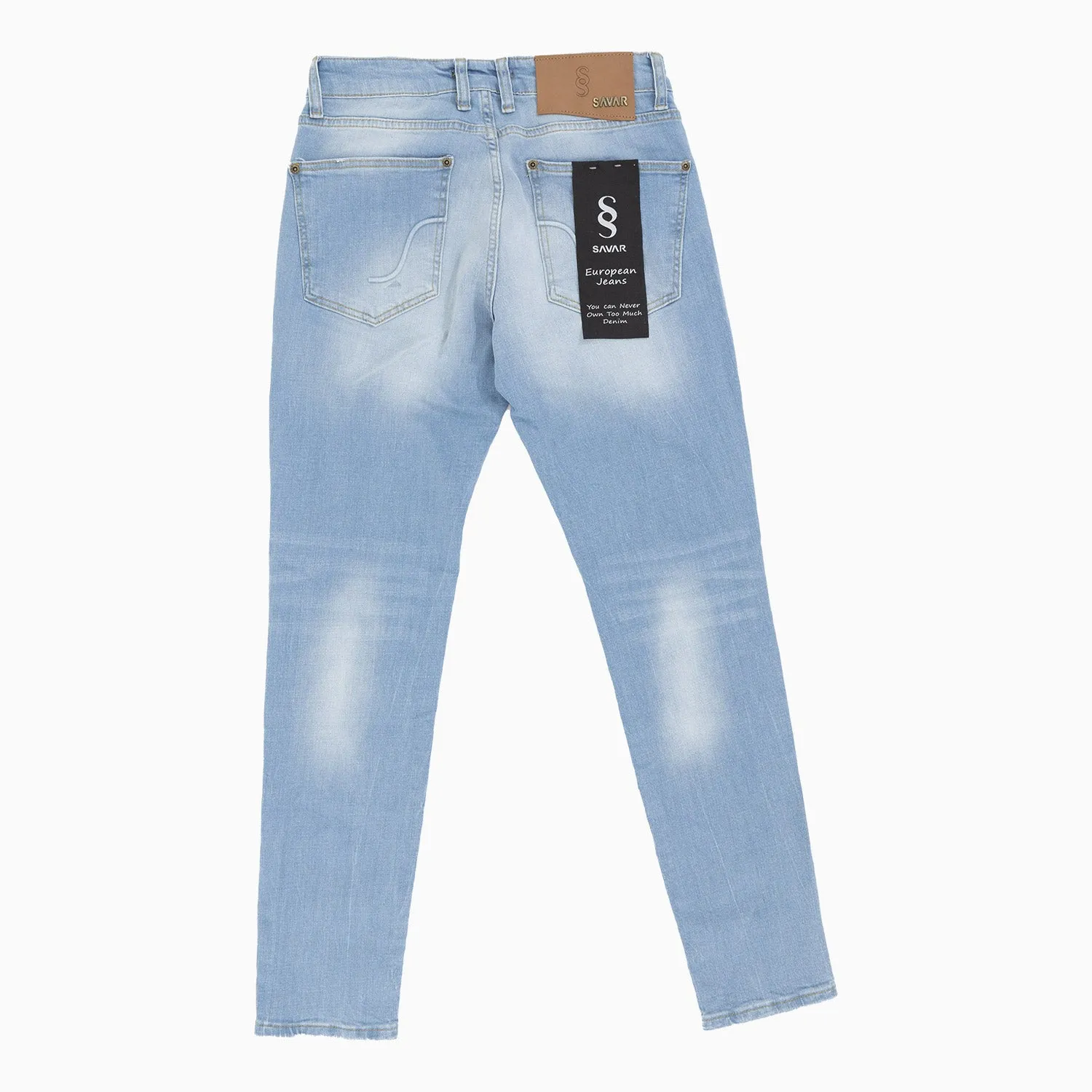 Men's Basic Ice Blue Slim Denim Pant