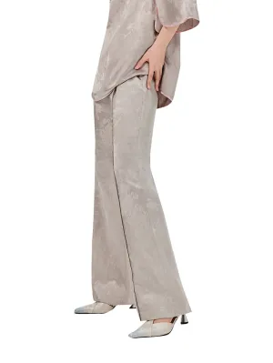 MUKZIN Jacquard High-waisted Wide-leg Pants