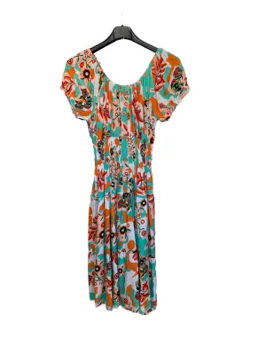 New Retro Flower Print Midi Dress (3 Colours)