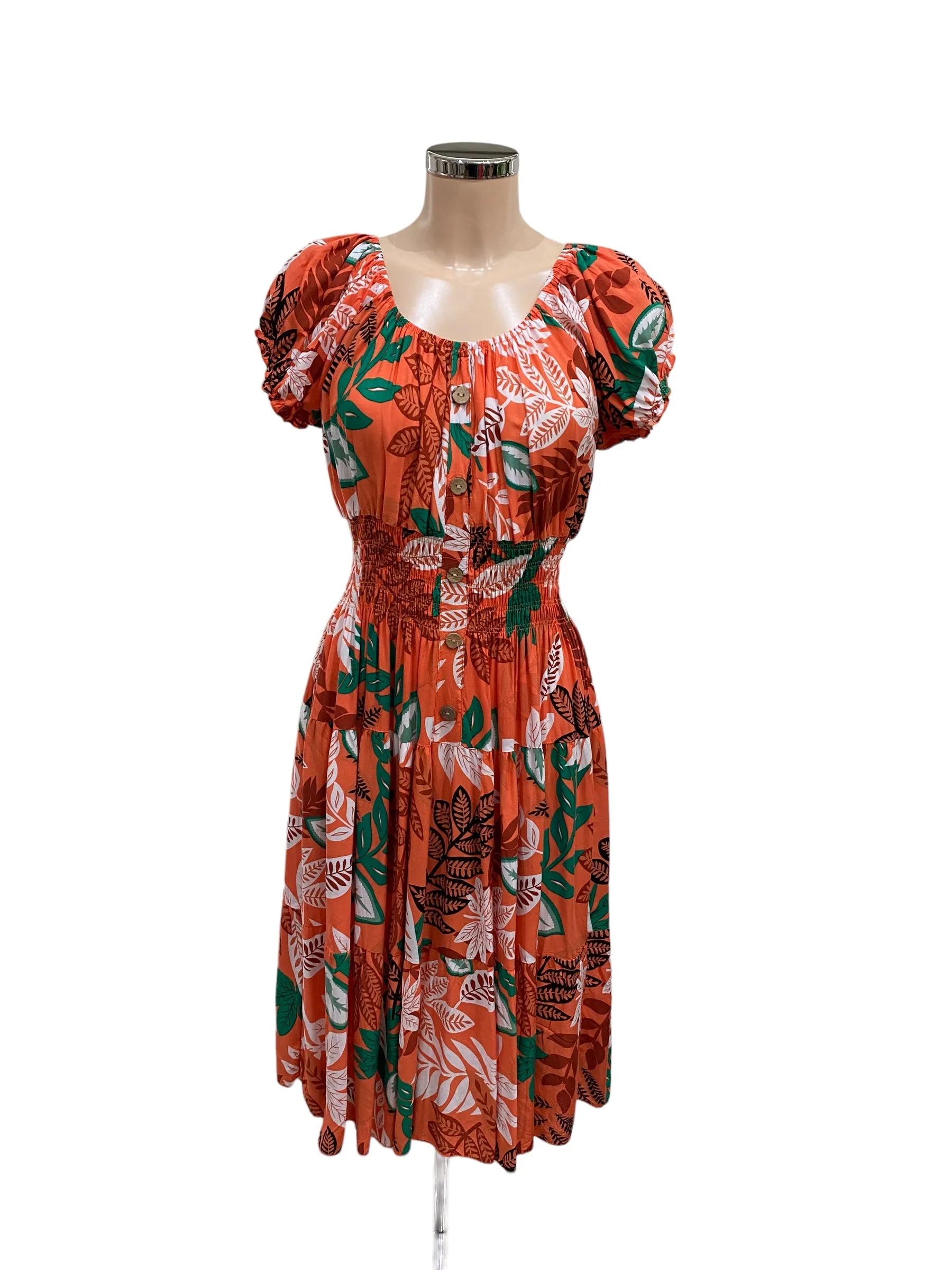 New Summer Tropical Print Bardot Midi Dress (3 Colours)