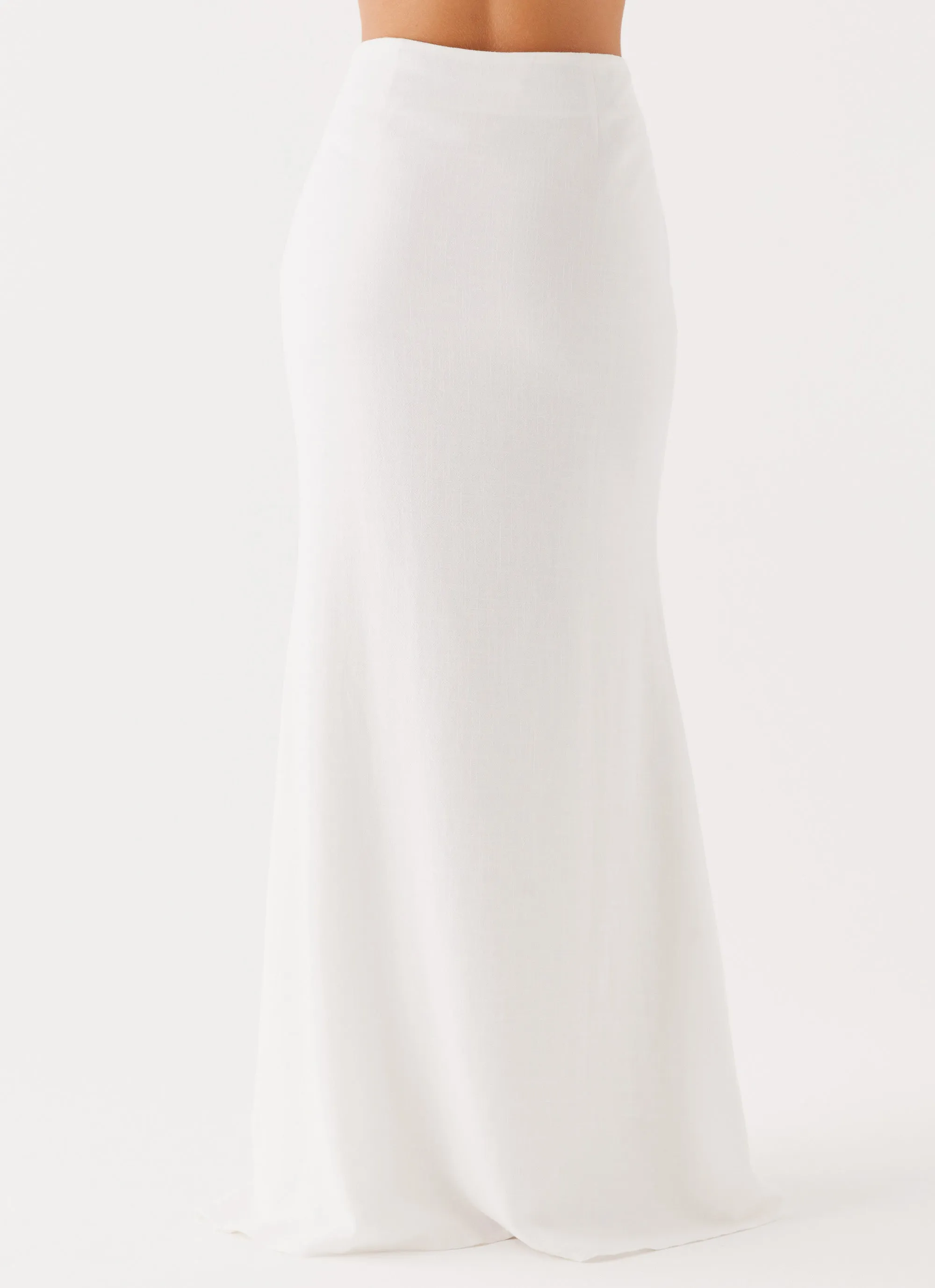 Parker Linen Maxi Skirt - White