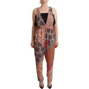 PINKO Chic Multicolor Sleeveless V-Neck Jumpsuit