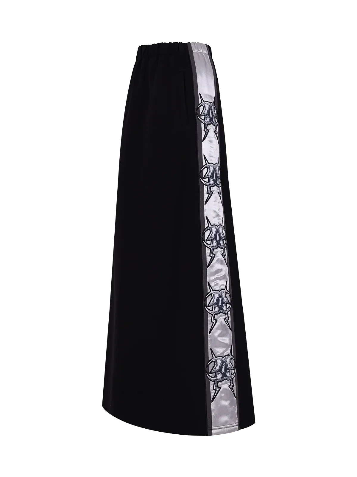 PINKSPINK Gothic Peace Maxi Skirt - Black and Silver