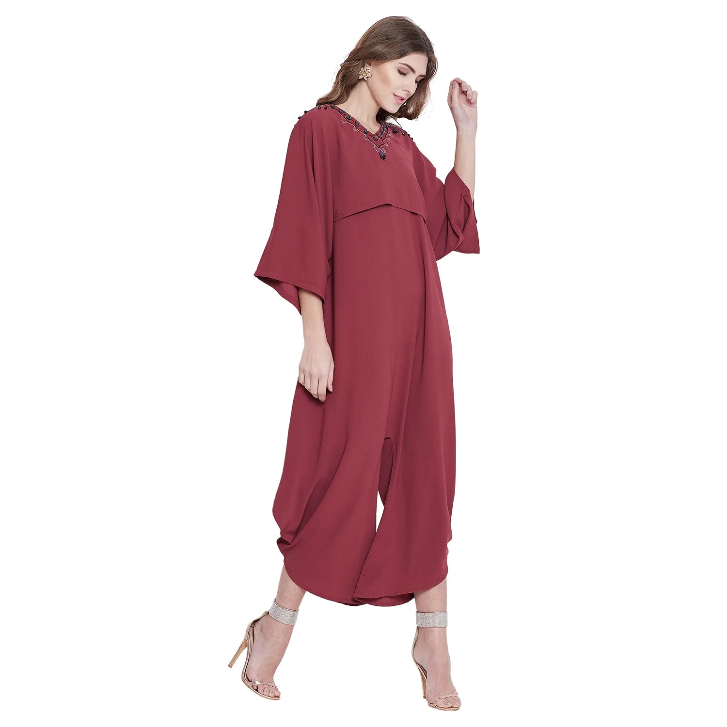 Playful Cupid Jumpsuit with Embellished Cape - (Clearance - Final Sale)