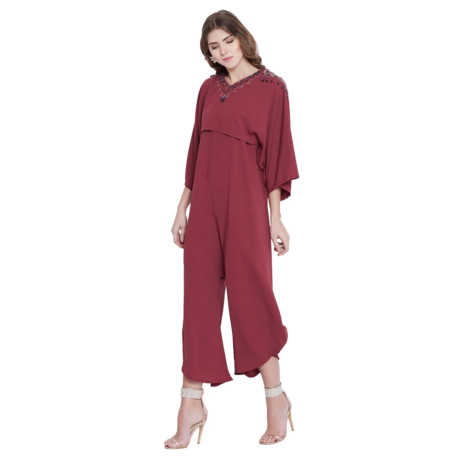 Playful Cupid Jumpsuit with Embellished Cape - (Clearance - Final Sale)