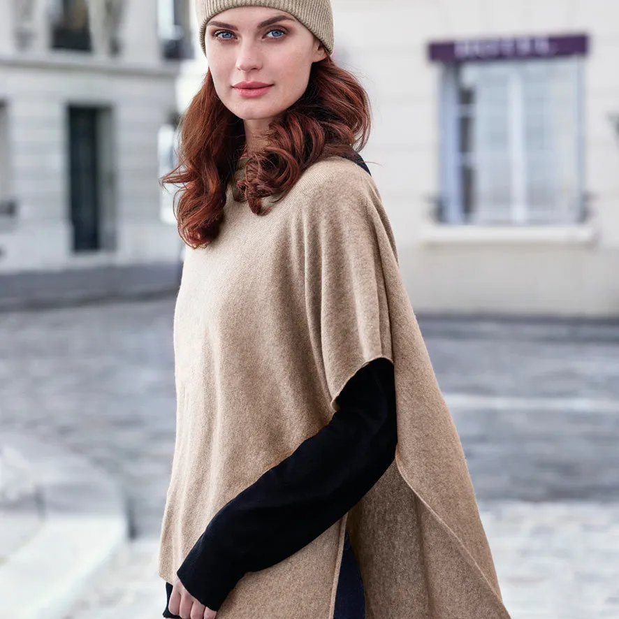 Poncho cachemire - Taupe