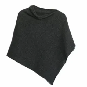 Poncho Soft Merino Lambswool Coal Grey