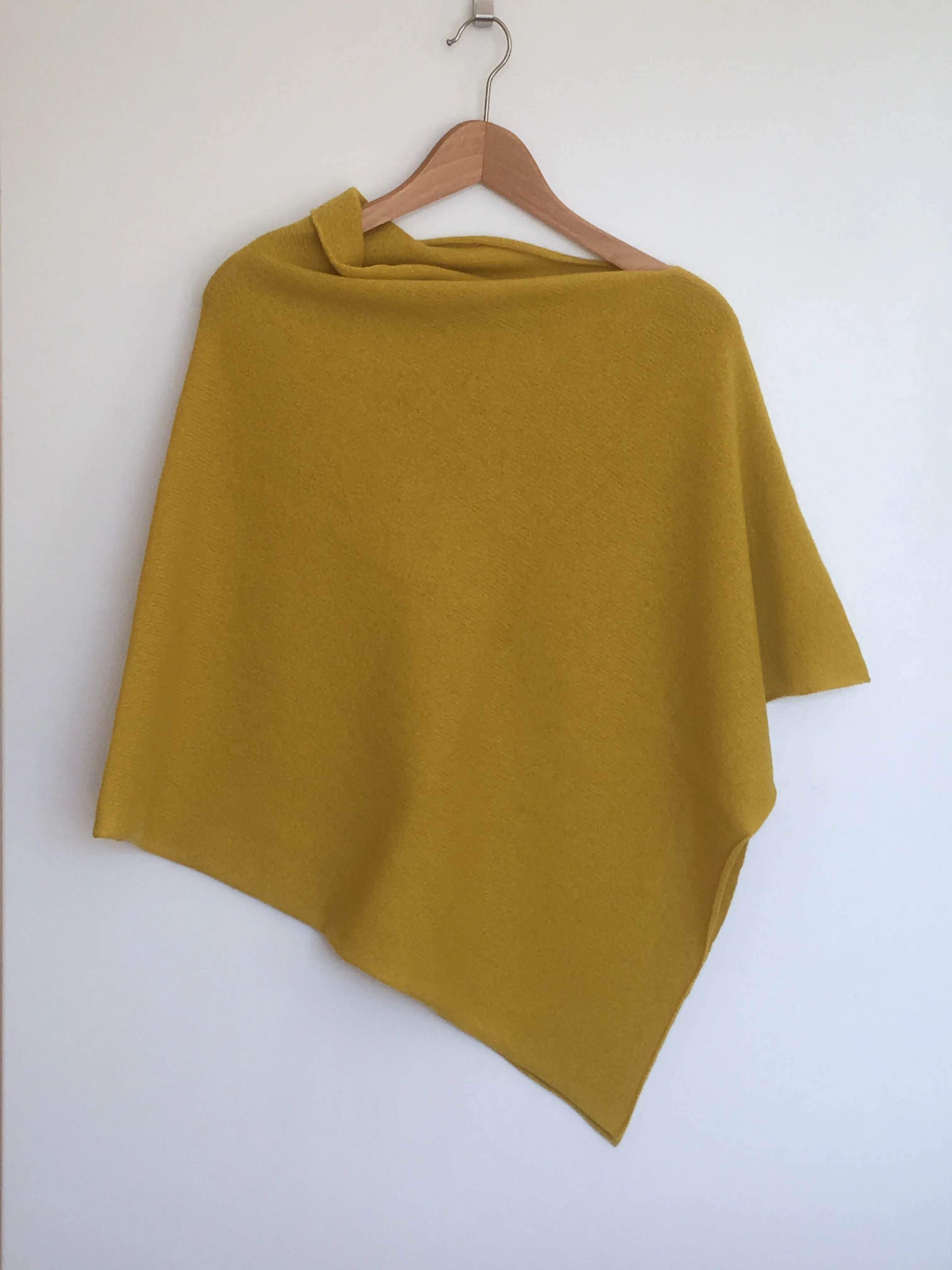 Poncho Soft Merino Lambswool Piccalilli Yellow