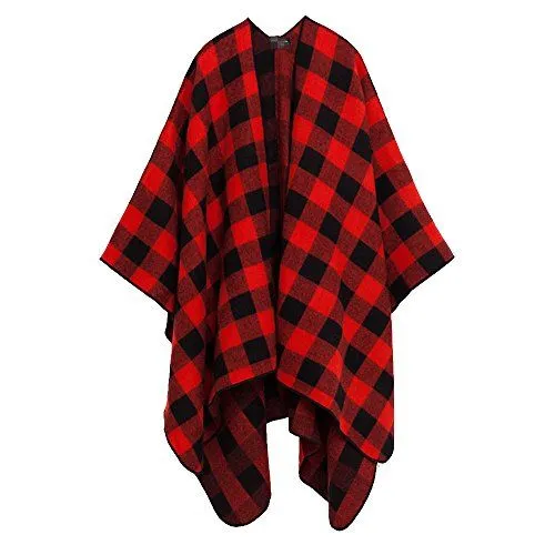 Red/Black Buffalo Print - Premium Mountain Fleece Cape