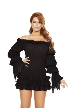 Ruffled Pirate Dress with Sleeves & Multi Layered Skirt