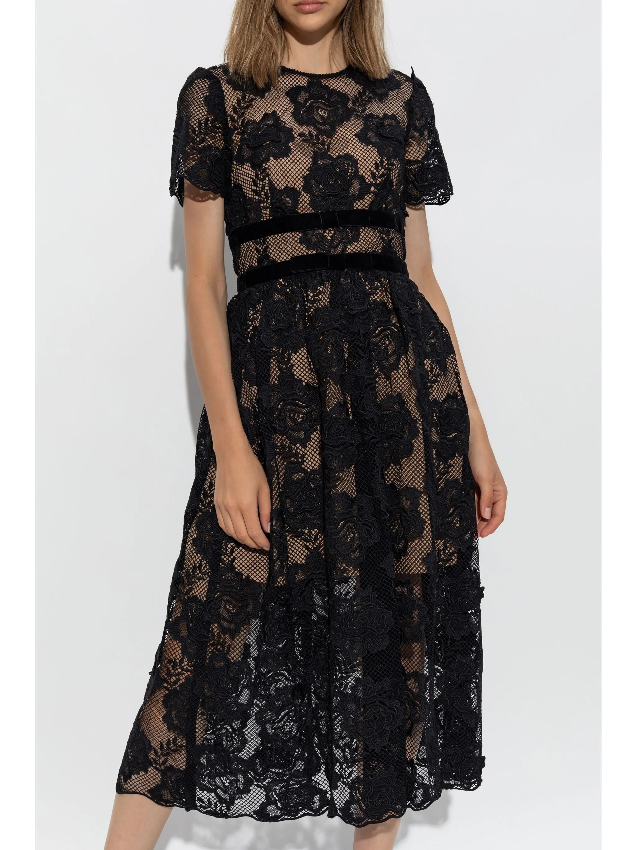 SELF-PORTRAIT LACE MIDI DRESS