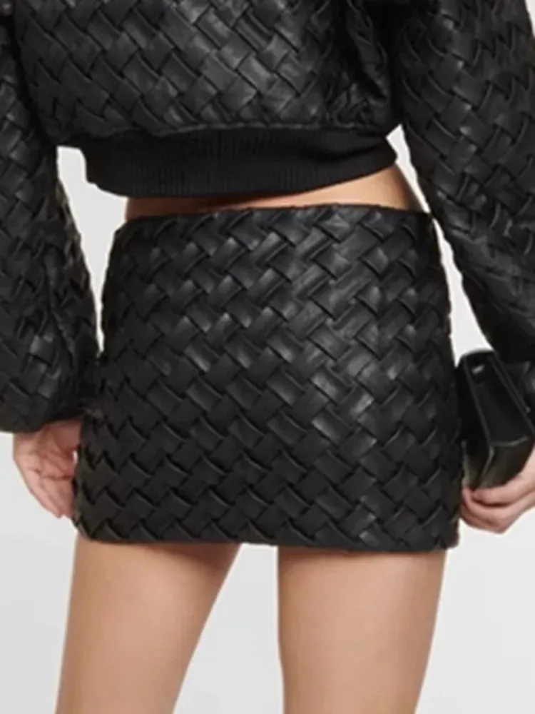 Solid Patchwork Zipper Mini Bodycon Skirts For Women High Waist Slimming Sexy Skirt Female Fashion Clothing