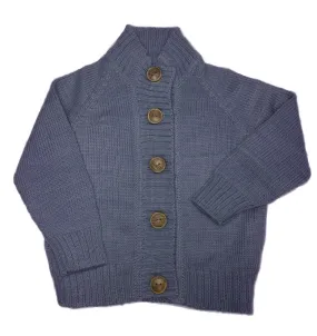 Steel Blue Merino Wool Cardigan