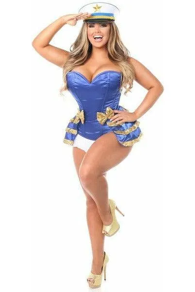 Top Drawer 4 PC Pin-Up Sailor Sequin Corset Costume