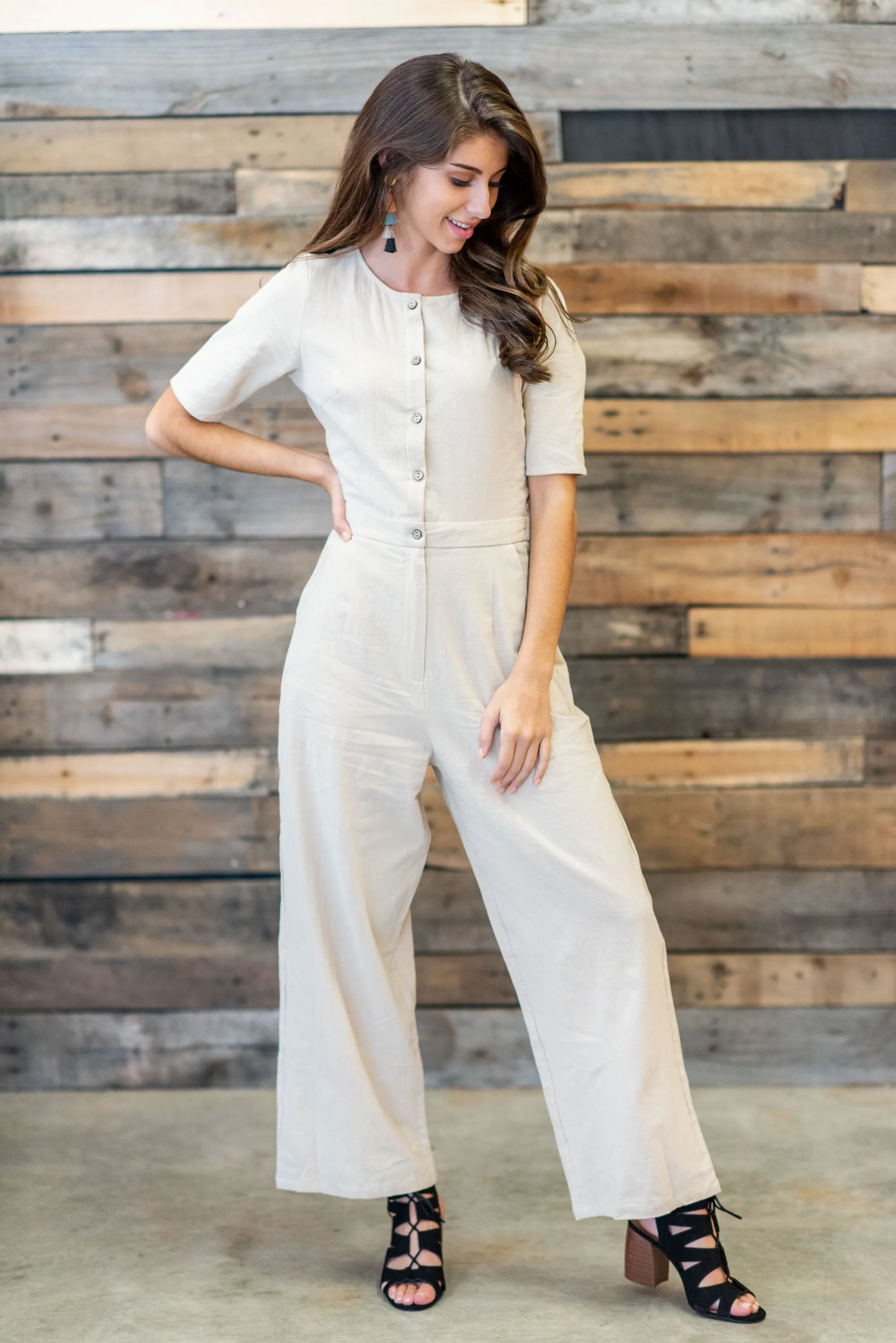 Venture Out Jumpsuit, Taupe