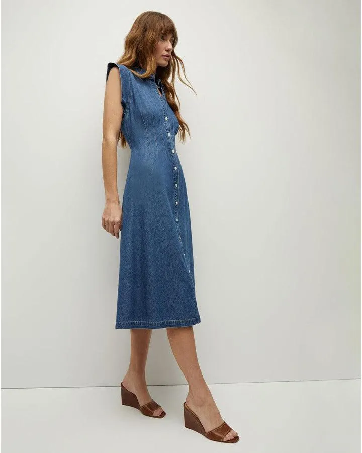 Veronica Beard Ruben Cotton Chambray Dress