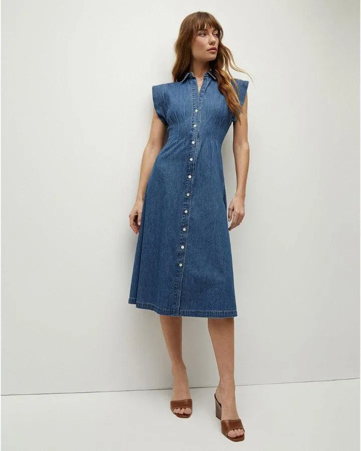 Veronica Beard Ruben Cotton Chambray Dress