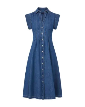 Veronica Beard Ruben Cotton Chambray Dress