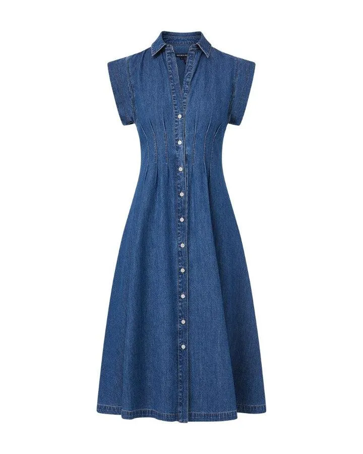 Veronica Beard Ruben Cotton Chambray Dress