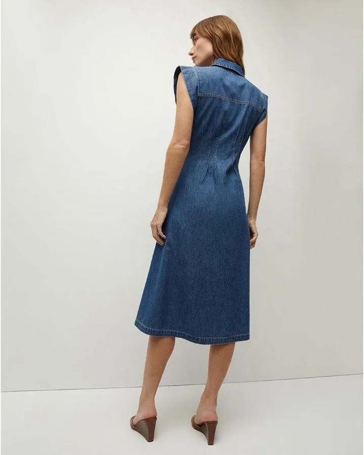 Veronica Beard Ruben Cotton Chambray Dress