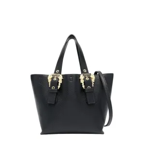 Versace Jeans Couture Baroque Buckle Black Small Tote Bag