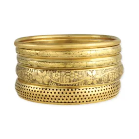 Victorian Vintage Gold Bangle - Set of 5