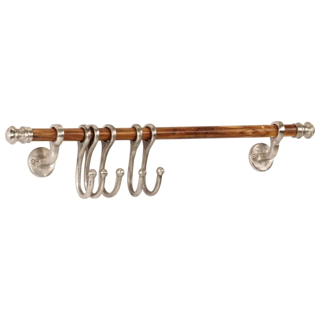 vidaXL Coat Rack Wall Mounted 75x15 cm Aluminium