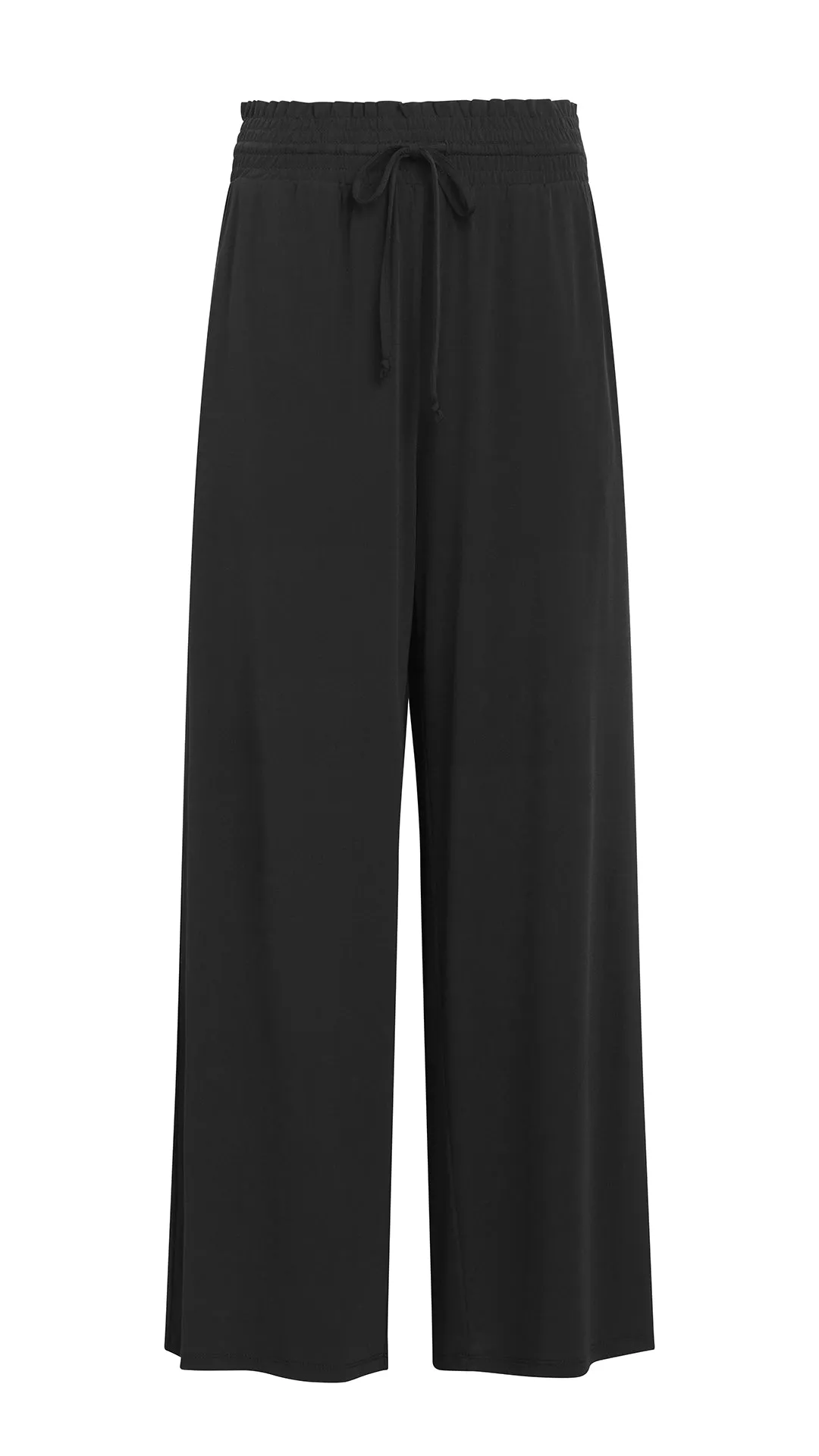 WIDE LEG PANT WITH SMOCKED WAIST