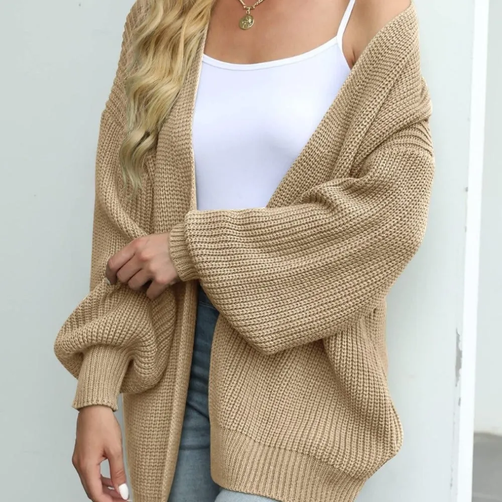 Womens Casual Loose Fit Open Cardigan