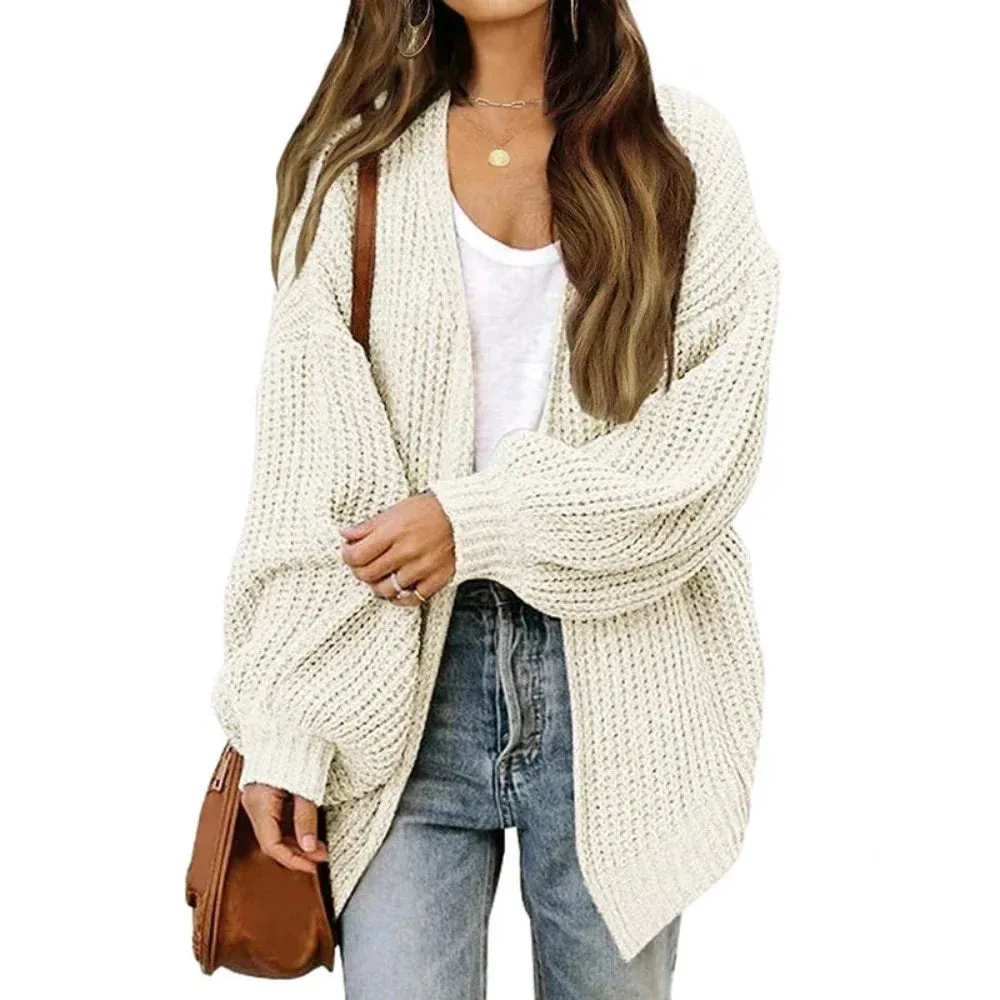 Womens Casual Loose Fit Open Cardigan