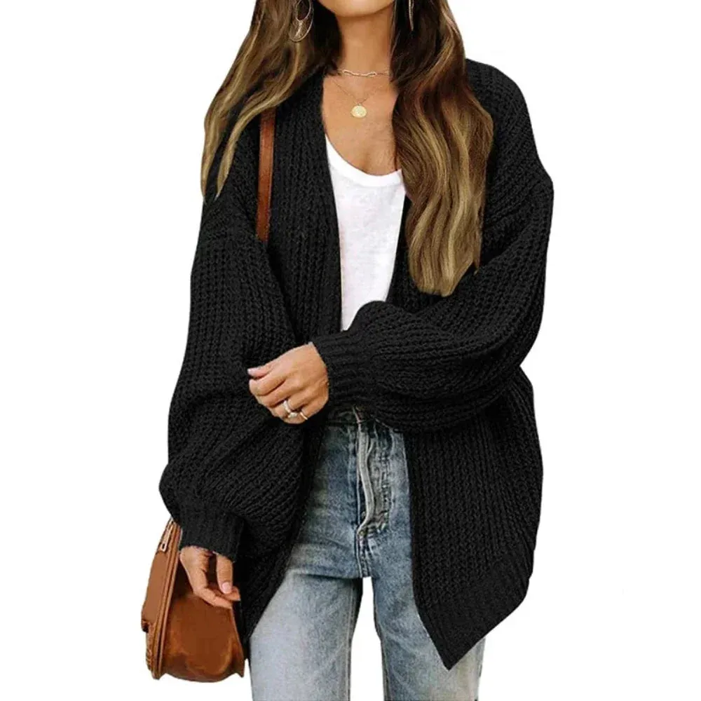 Womens Casual Loose Fit Open Cardigan