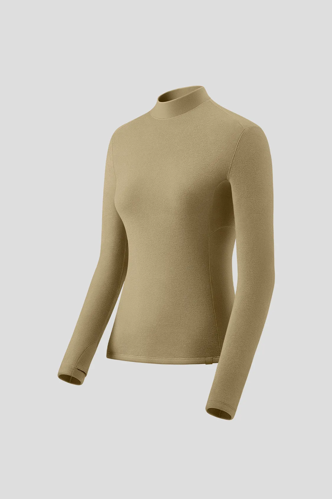 Women's Mid-Warm Half Turtle-Neck Fleece Thermal Shirt